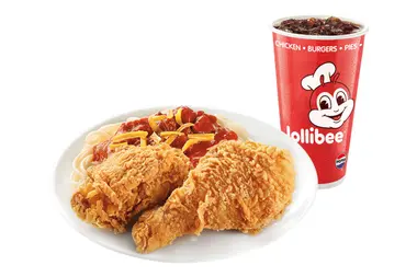2pc Chickenjoy w/ Jolly Spaghetti and Drink