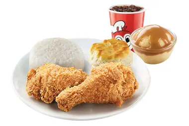 2pc Chickenjoy w/ Biscuit + 2 Sides and Drink