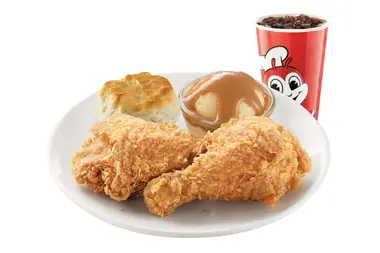 2pc Chickenjoy w/ Biscuit + 1 Side and Drink