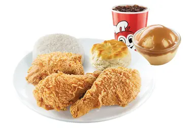 3pc Chickenjoy w/ Biscuit + 2 Sides and Drink
